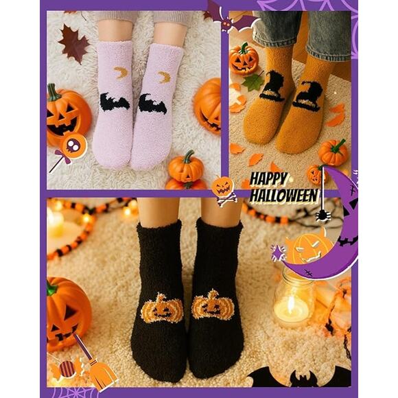 Fuzzy Slipper Socks Women's Non Slip Grips Cozy Warm Soft Fluffy Winter - Picture 3 of 6